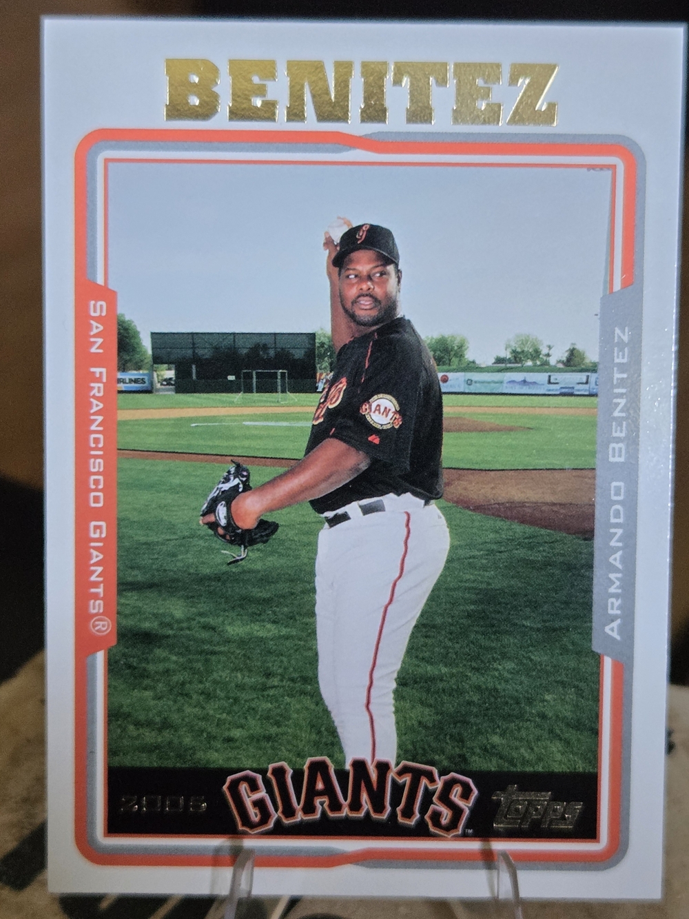 Topps San Francisco Giants Black White Orange Benitez Baseball Card